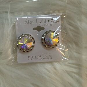 Star Light Crystal CLIP ON Earrings for competition dance